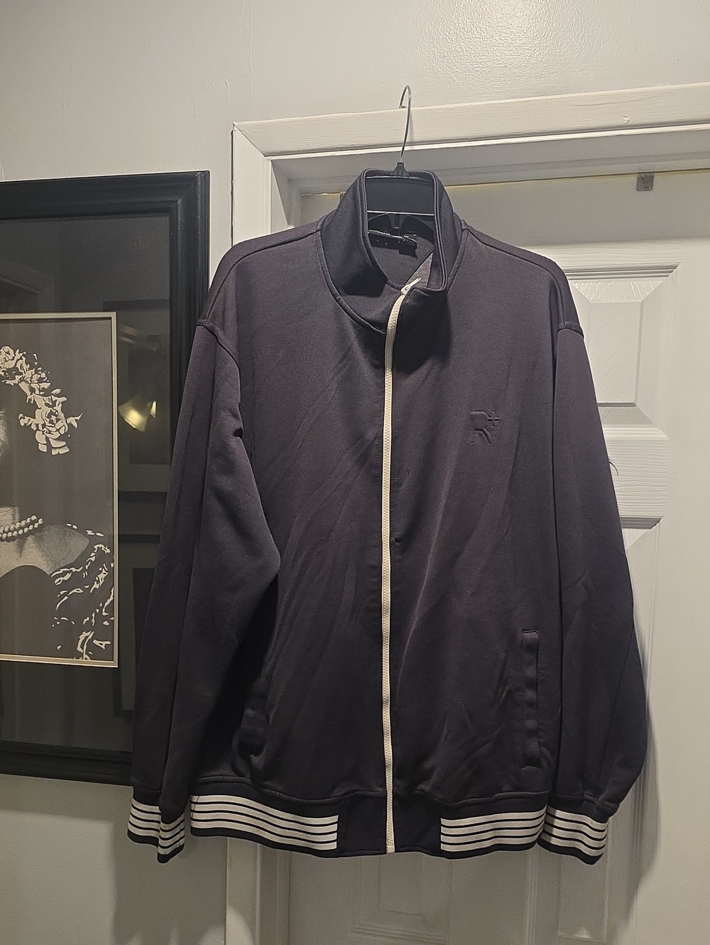 Rocawear Gray Full-Zip Bomber Jacket with White Trim